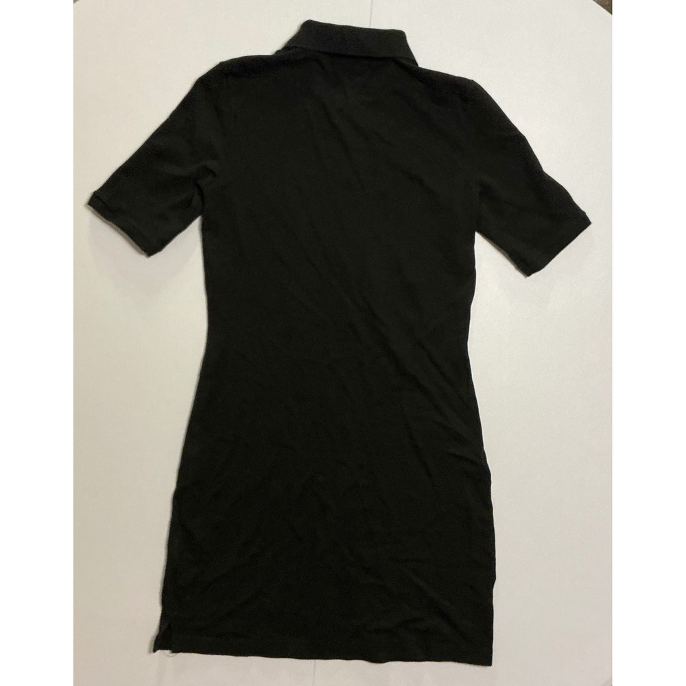 Lacoste Womens Black Pique Cotton Stretch Polo Dress Short Sleeve Sz 36 Tennis - Picture 2 of 9